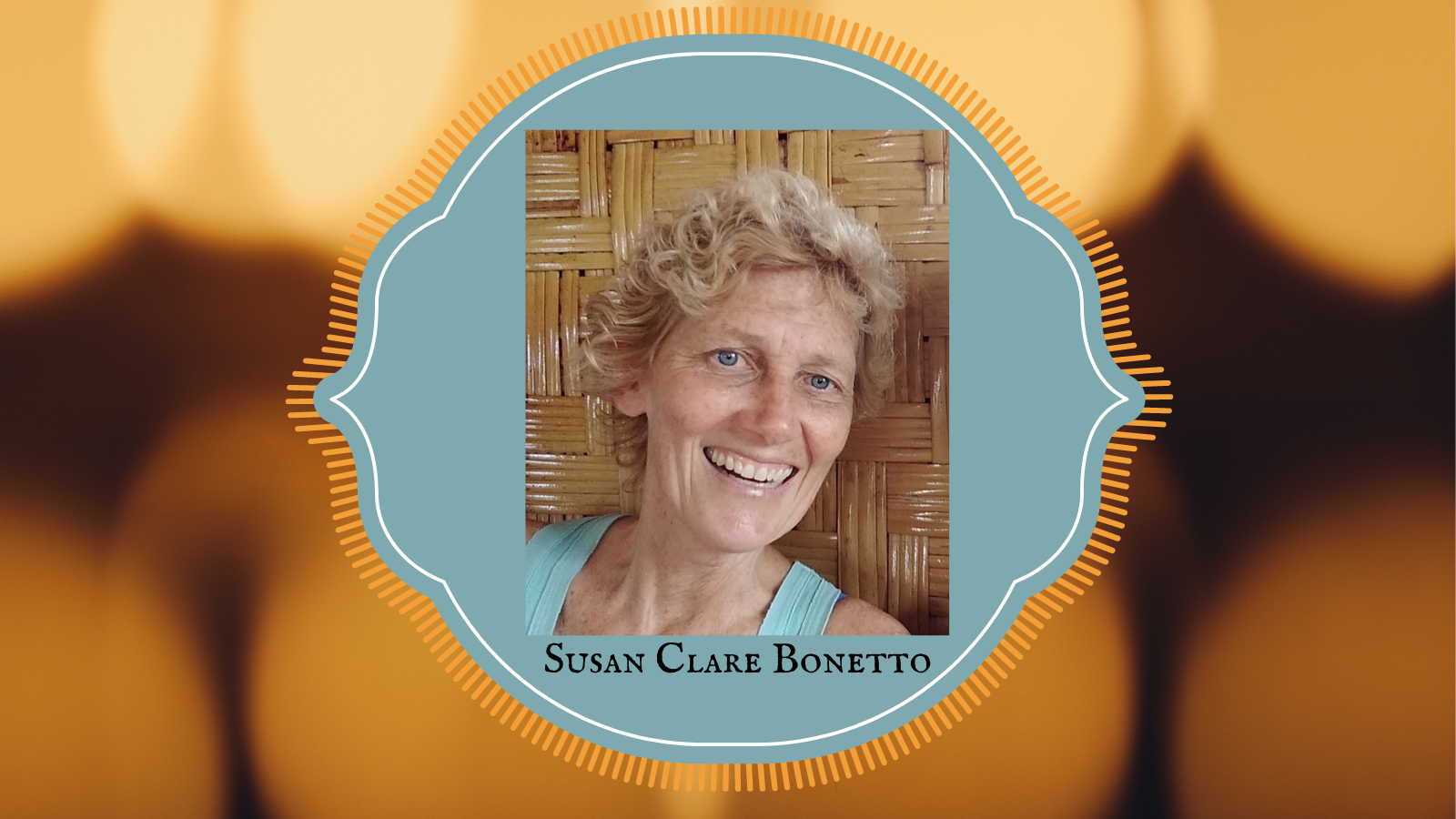 Headshot of smiling blonde woman, Susan Clare Bonetto